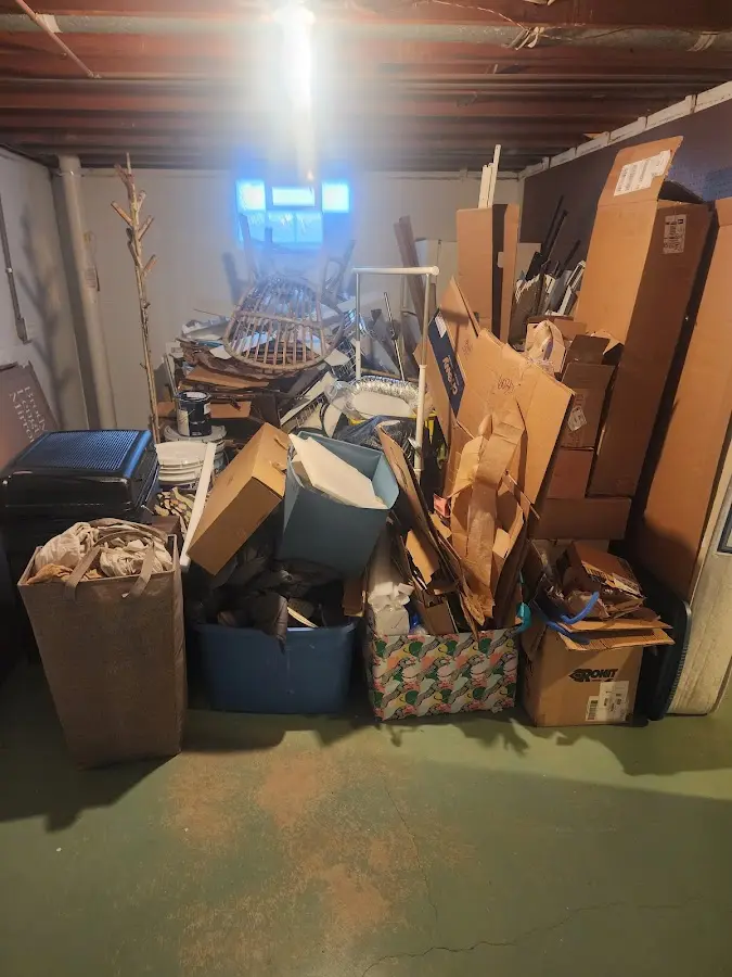 Roll-off dumpster container at job site for 6 Yard Dumpster Rental in Freehold